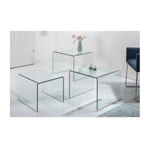 Lot de 3 tables basses gigognes HOLLOW séparés les unes les autres