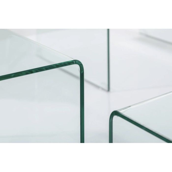 Set di 3 tavolini impilabili HOLOW – Tavolini design in vetro temperato