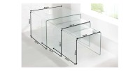 Dimensions du lot de 3 tables basses gigognes HOLLOW