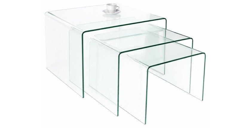 Lot de 3 tables basses gigognes HOLLOW