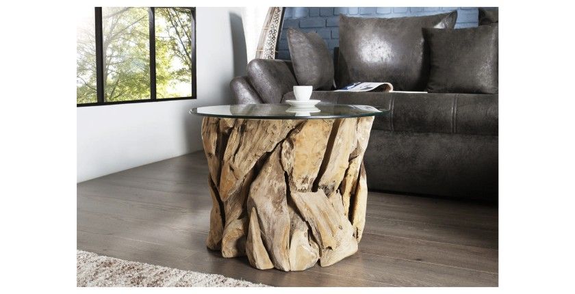 Table basse ARBOREA avec plateau 70cm mise en situation