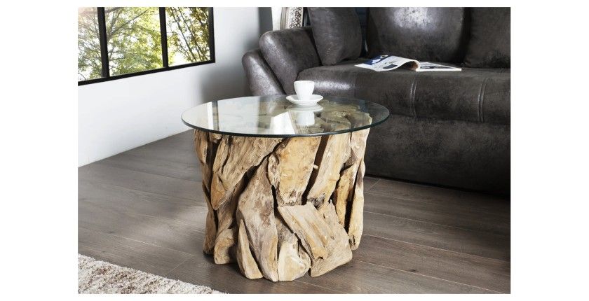 Table basse ARBOREA avec plateau 70cm vue de face