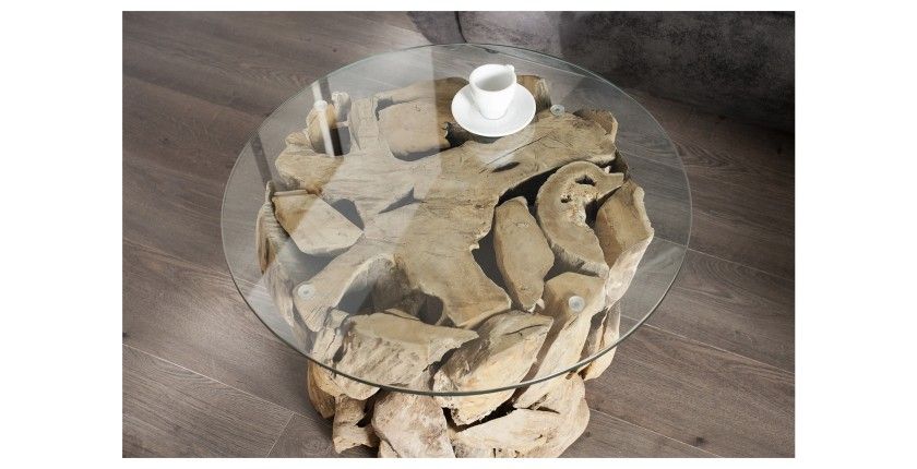 Table basse ARBOREA avec plateau 70cm vue de haut