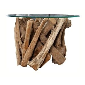 Table basse ronde ARBOREA en bois de Teck avec plateau 60cm