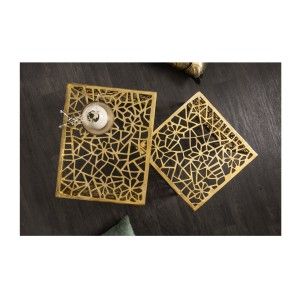 Tables basses gigognes carrés dorées METRIX 60cm vues de haut