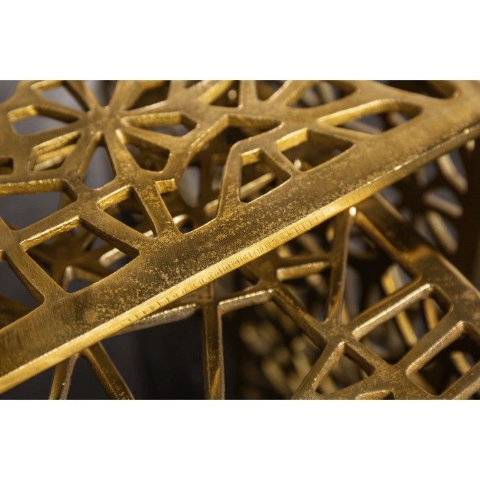 Niedrige Beistelltische METRIX in Gold – Design-Beistelltische aus Aluminium mit geometrischen Mustern