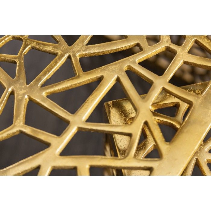 Niedrige Beistelltische METRIX in Gold – Design-Beistelltische aus Aluminium mit geometrischen Mustern