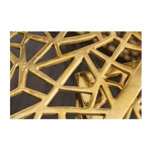Zoom sur les motifs ajourés des tables basses gigognes carrés dorées METRIX 60cm