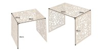 Dimensions des tables basses gigognes carrés dorées METRIX 60cm