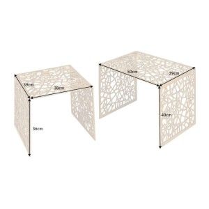 Dimensions des tables basses gigognes carrés dorées METRIX 60cm