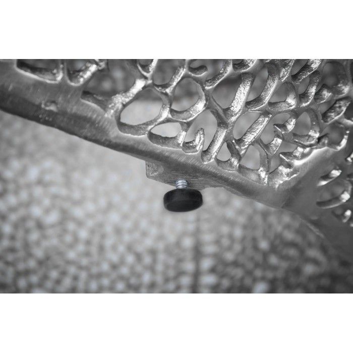 Zoom sur le pied de la table basse asymétrique 122x69cm METRIX argenté