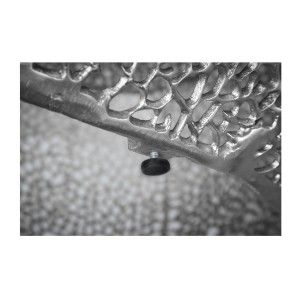 Table basse design METRIX 122x69 cm – Aluminium argenté à motifs arrondis