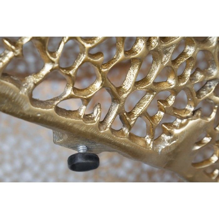 Mesa baja de diseño METRIX 122x69 cm – Aluminio dorado con motivos redondeados