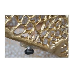 Table basse design METRIX 122x69 cm – Aluminium doré à motifs arrondis