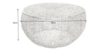 Table basse METRIX ronde argentée 80 cm – Table basse design en aluminium ajouré