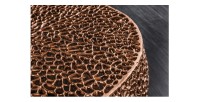 Table basse METRIX ronde bronze 80 cm – Table basse design en aluminium ajouré sans pieds