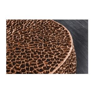 Table basse METRIX ronde bronze 80 cm – Table basse design en aluminium ajouré sans pieds