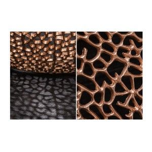 Table basse METRIX ronde bronze 80 cm – Table basse design en aluminium ajouré sans pieds