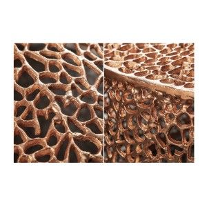 Table basse METRIX ronde bronze 80 cm – Table basse design en aluminium ajouré sans pieds