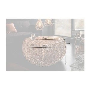 Table basse METRIX ronde bronze 80 cm – Table basse design en aluminium ajouré sans pieds