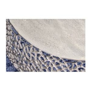 Lot de 2 tables basses METRIX argentées avec petit motif arrondi – Tables basses design en aluminium mat