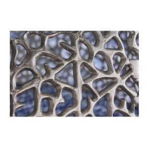 Lot de 2 tables basses METRIX argentées avec petit motif arrondi – Tables basses design en aluminium mat