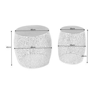 Dimensions des tables basses gigognes hautes rondes coloris bronze METRIX