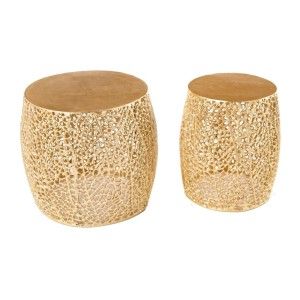 Tables basses gigognes hautes rondes coloris bronze METRIX