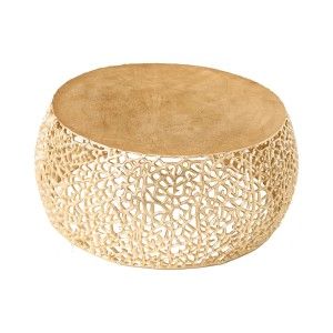 Table basse ronde 75cm dorée METRIX