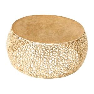 Table basse ronde 75cm dorée METRIX