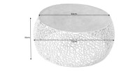 Table basse METRIX ronde 73 cm dorée avec motif géométrique – Table basse design en aluminium et plateau aspect bois