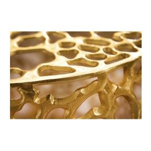 Table basse METRIX dorée 53 cm avec motif organique géométrique – Table basse design en aluminium