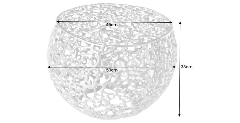 Table basse METRIX dorée 53 cm avec motif organique géométrique – Table basse design en aluminium
