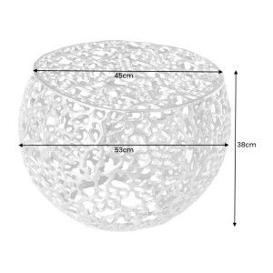 Table basse METRIX dorée 53 cm avec motif organique géométrique – Table basse design en aluminium