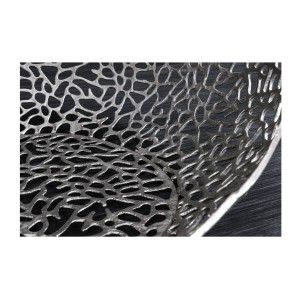 Table basse METRIX ovale 119 cm argentée avec niche intégrée – Table basse design en aluminium