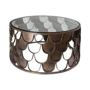 Table basse METRIX coloris bronze à motif écaille