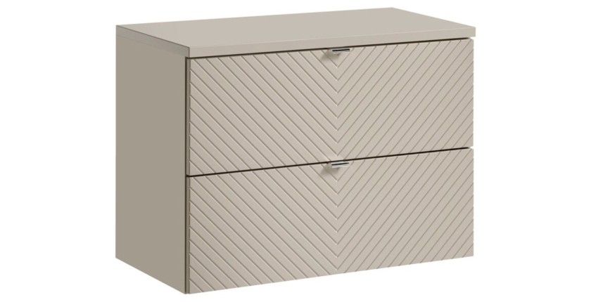 Ensemble meuble sous vasque 80cm et plan vasque AOKI beige