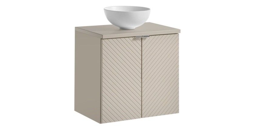 Ensemble de salle de bain AOKI avec meuble sous vasque, plan vasque et vasque ronde à poser