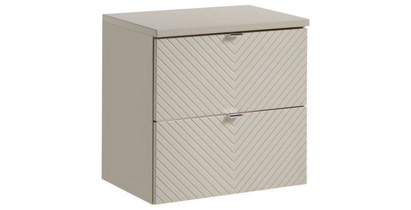 Set per il bagno AOKI: mobiletto sottolavabo con cassetti 60cm + piano lavabo beige