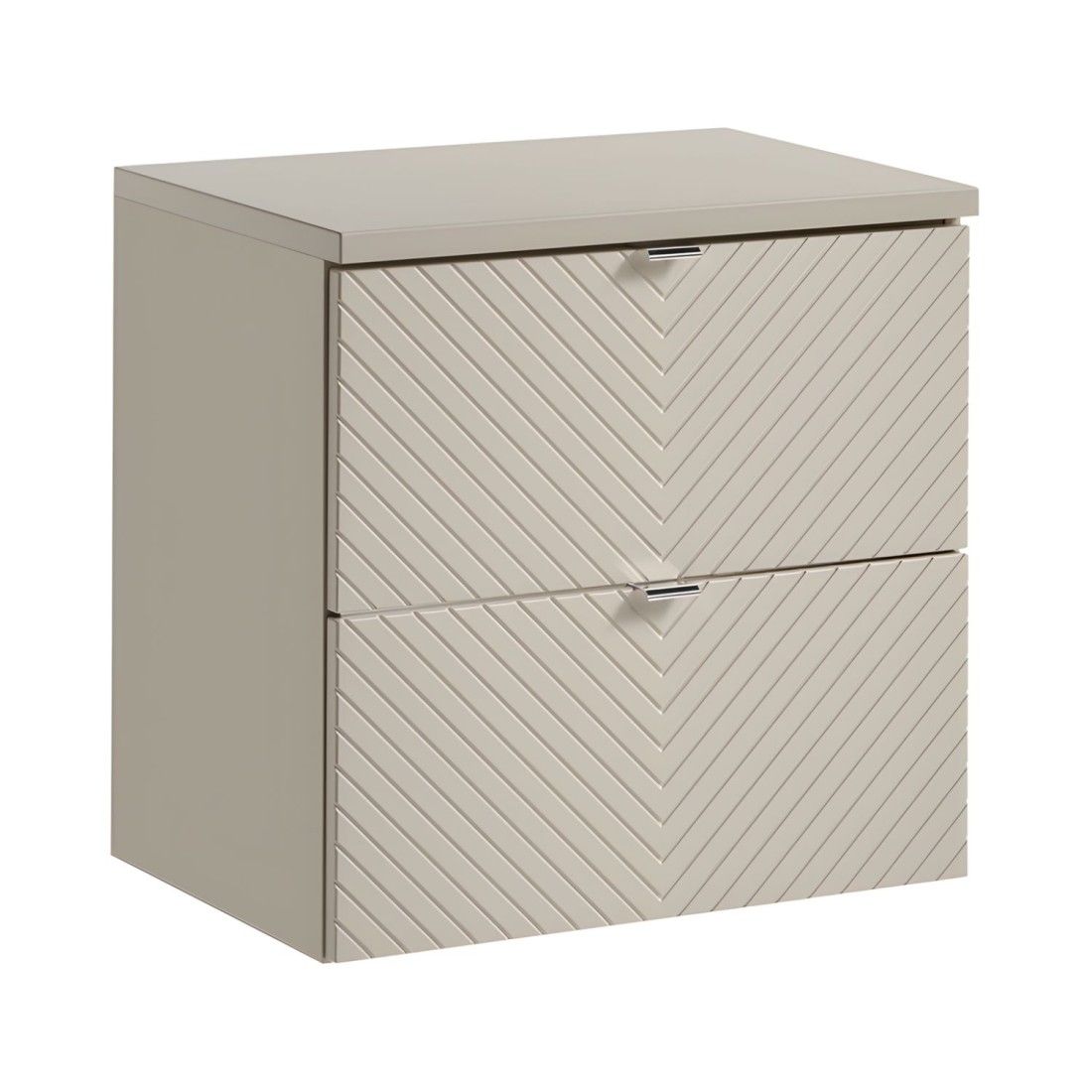 Set per il bagno AOKI: mobiletto sottolavabo con cassetti 60cm + piano lavabo beige