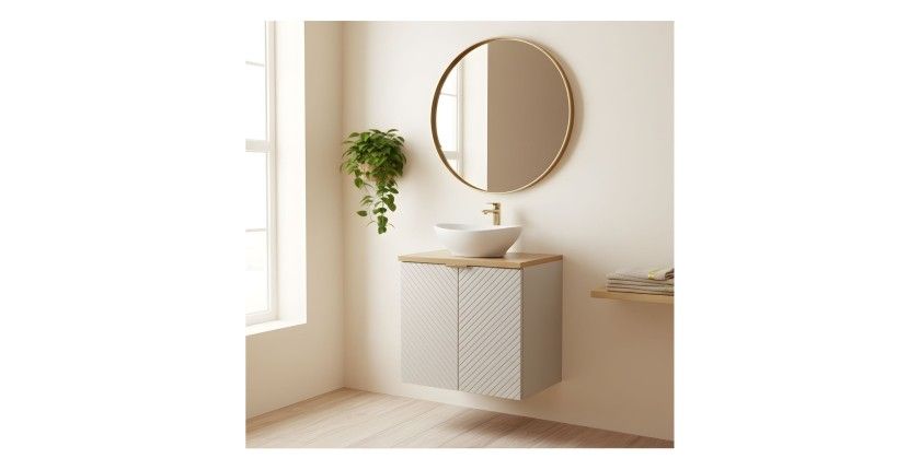 Set per bagno AOKI: mobile sottolavabo con ante 60cm + piano lavabo in rovere
