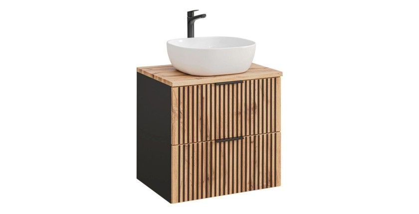 Meuble sous vasque 60cm, plan pour vasque et vasque à poser KINOKO