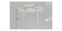 Dimensions de la table basse avec plateau en forme de feuille dorée METRIX