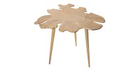Table basse avec plateau en forme de feuille dorée METRIX