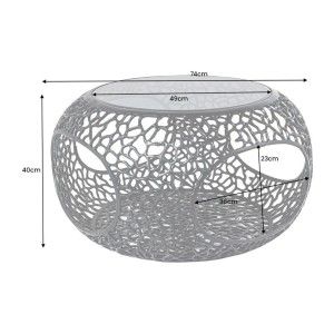 Dimensions de la table basse ronde avec niche centrale noire METRIX