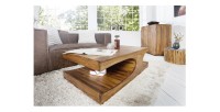 Table basse rectangulaire en bois de Sheesham NOMA vue de côté