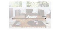 Table basse NOMA 118 cm en bois de sheesham – Table basse design en bois massif avec niches