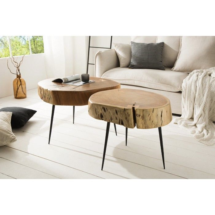 Table basse NOMA ronde 60cm vue de côté