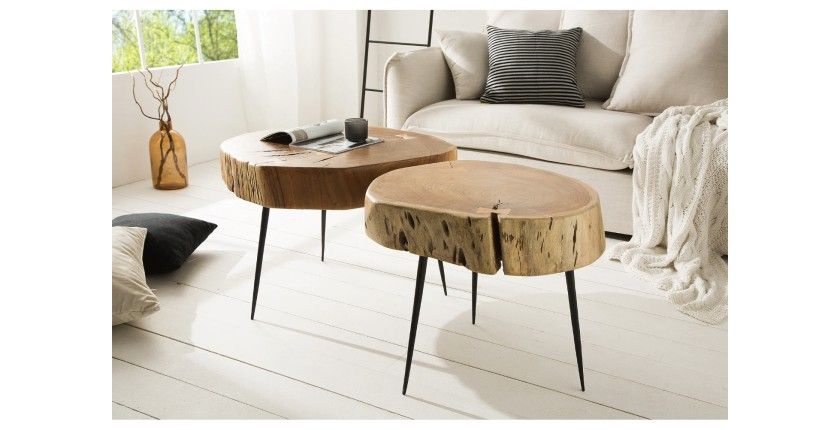 Table basse NOMA ronde 60cm vue de côté