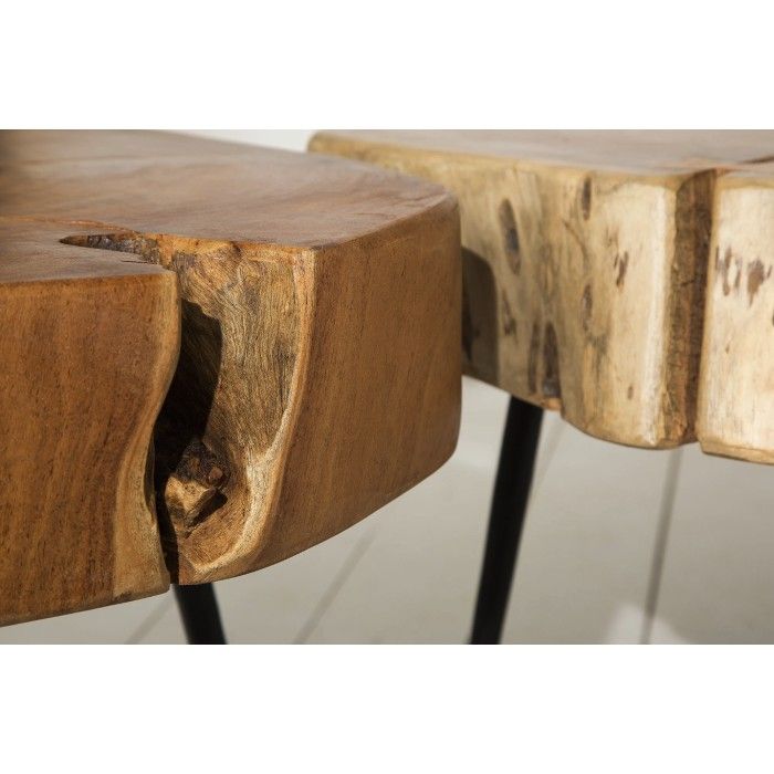Zoom sur la tranche de la table basse NOMA ronde 60cm